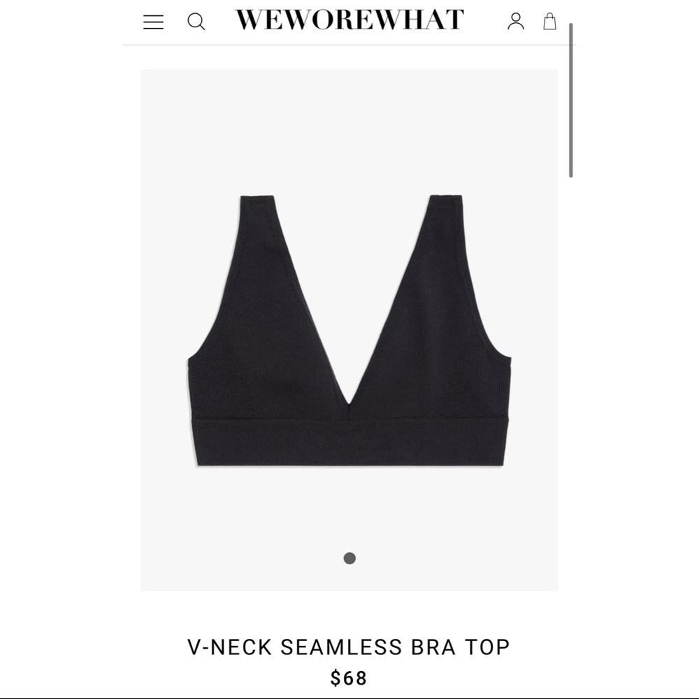 WeWoreWhat V-NECK SEAMLESS BRA TOP